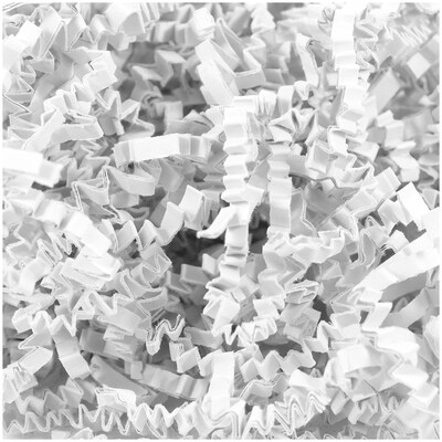 JAM Paper Crinkle Cut Shred Tissue Paper, White, 20 lbs. (1192493)