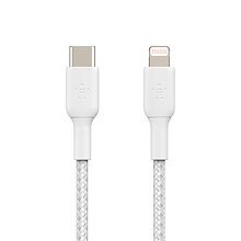 Belkin 3.3-ft BOOST CHARGE Braided USB-C to Lightning Cable for iPad/iPhone/iPod (M/M), White (CAA00