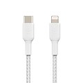 Belkin BOOST CHARGE Braided USB-C to Lightning Cable, 1 m / 3.3 ft., White