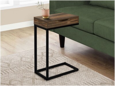 Monarch Specialties Inc. 16" x 10.25" Accent Table, Brown Reclaimed/Black (I 3602)