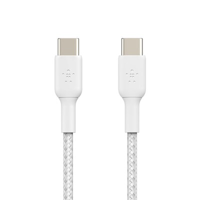 Belkin BOOST CHARGE 3.3 ft. Braided USB-C to USB-C Cable, White (CAB004BT1MWH)