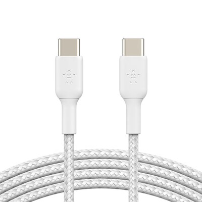 Belkin BOOST CHARGE 3.3 ft. Braided USB-C to USB-C Cable, White (CAB004BT1MWH)
