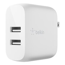 Belkin BOOST CHARGE Dual USB-A Wall Charger, 24W, White