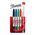 Sharpie Permanent Markers, Twin Tip, Assorted, 4/Pack (32174)