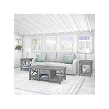 Bush Furniture Key West 47 x 24 Coffee Table with 2 End Tables, Cape Cod Gray (KWS023CG)