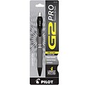 Pilot G2 Pro Retractable Gel Pen, Fine Point, Black Ink, Gray Barrel (31147)