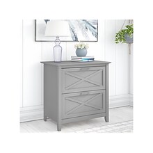 Bush Furniture Key West 2-Drawer Lateral File Cabinet, Letter/Legal, Cape Cod Gray, 30 (KWF130CG-03