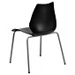 Flash Furniture HERCULES Series Plastic Stack Chair with Lumbar Support, Black (RUT288BK)