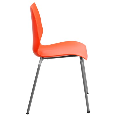 Flash Furniture HERCULES Series Plastic Stack Chair with Lumbar Support, Orange (RUT288ORG)