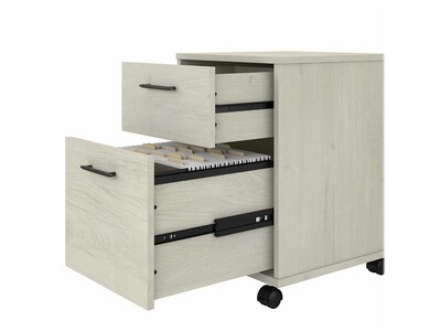 Bush Furniture Key West 2-Drawer Mobile Vertical File Cabinet, Letter/Legal Size, Linen White Oak (KWF116LW-03)