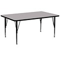 Flash Furniture 16 1/8-25 1/8H x 30W x 72D 16 Gauge Tubular Steel Rectangular Activity Table, Gray