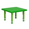 Flash Furniture Square Height Adjustable Activity Tables, Green