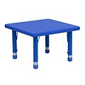 Flash Furniture 14 1/2 - 23 3/4 H x 24 W x 24 D Plastic Square Activity Table, Blue