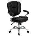 Flash Furniture Mid Back Leather Task and Computer Chair, Black