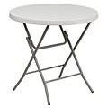 Flash Furniture 30 1/4H x 31 1/4L x 31 1/4D Granite Plastic Folding Table, White