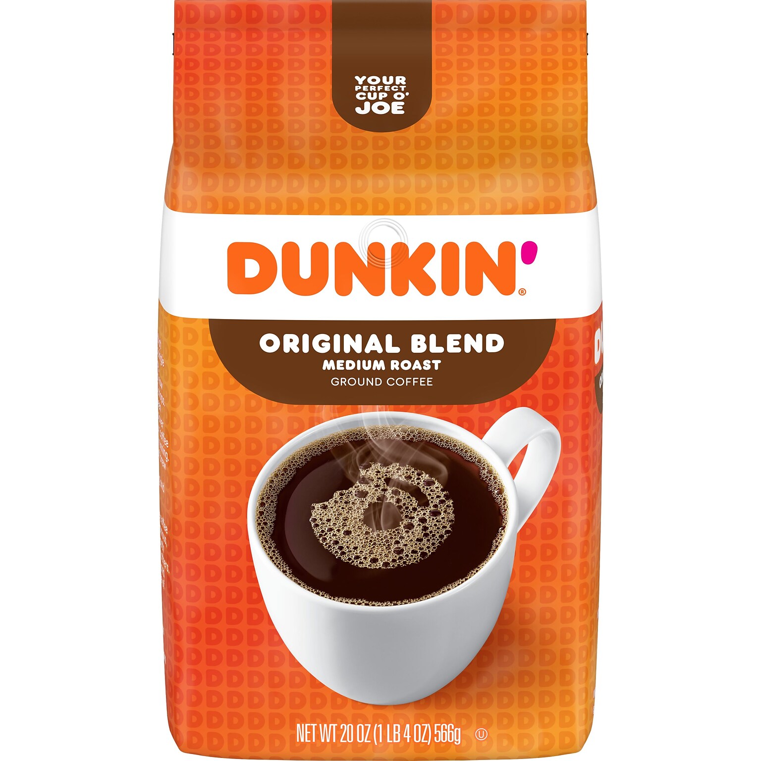 Dunkin Original Blend Ground Coffee, Medium Roast, 20 oz. (SMU00678)