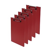 Omnimed Over-The-Bed Poly Clipboards, Red, 5/Pack (203913-RD5)