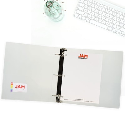 JAM Paper Designders 3" 3-Ring Flexible Poly Binder, Clear Glass Twill, 10/Pack (821T3CLA)