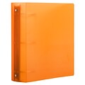 JAM Paper Designders 3 3 -Ring Flexible Poly Binders, Orange Glass Twill, 10/Pack (821T3ORA)