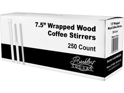 BERK Individually Wooden Stirrer, 250/Box (9041293)