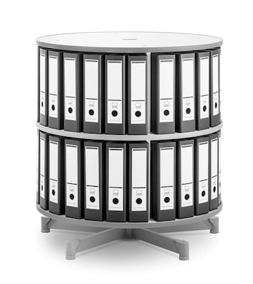 Moll® Rotary Two Tier Spin & File Binder Storage Carousel, White
