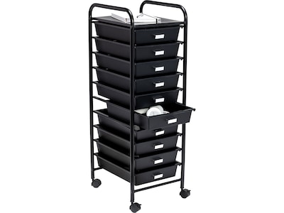 Honey-Can-Do Metal Mobile Utility Cart with Lockable Wheels, Black (CRT-08654)