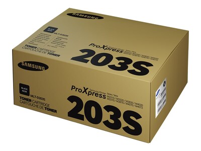 HP 203S Black Toner Cartridge for Samsung MLT-D203S (SU907), Samsung-branded printer supplies are now HP-branded