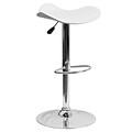Flash Furniture Adjustable-Height Contemporary Vinyl Barstool, White with Chrome Base (CHTC31002WH)