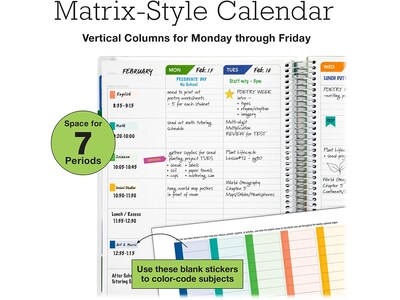 Undated Global Printed Products 8.5" x 11" Teacher Planner, Deluxe, Multicolor (DTP-0001-U22-S)
