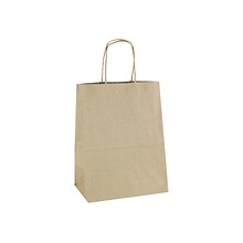 10.5 x 8.25 x 4.75 Kraft Paper Shopping Bags, Kraft, 250/Carton (KRAFT8510)