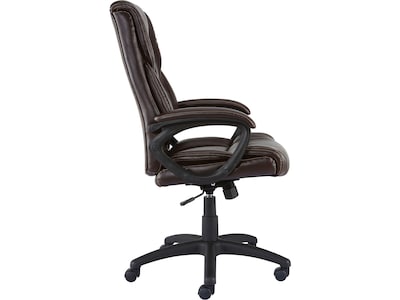 Quill Brand® Kelburne Luxura Faux Leather Computer and Desk Chair, Brown (50870)