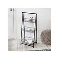 Honey-Can-Do 3-Tier Metal Stand Alone Folding A-Frame Entryway Shelf, 17, Black (SHF-08580)