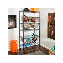 Honey-Can-Do 3-Shelf Metal Sports Equipment Storage Unit, 36, Black (SHF-08200)