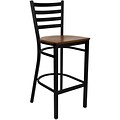 Flash Furniture HERCULES™ Wood Ladder Back Metal Restaurant Bar Stool, Cherry