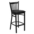 Flash Furniture HERCULES™ Vertical Back Metal Restaurant Bar Stool, Black