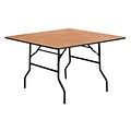 Flash Furniture 30 1/8H x 48L x 48D Wood Folding Banquet Table