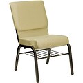 Flash Furniture HERCULES 18 1/2 x 4 1/4 Church Chairs W/Book Rack & Gold Vein Frame (XUCH60096BGEB)