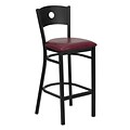 Flash Furniture HERCULES Black Circle Back Metal Restaurant Bar Stools W/Vinyl Seat (XUDG620CIRBBURV)