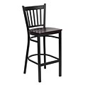 Flash Furniture HERCULES Black Vertical Back Metal Restaurant Bar Stools W/Wood Seat (XUDG6R6BVRTMAHW)