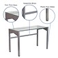 Flash Furniture 47" Glass Glass Computer Desks Clear/Silver (NANYLCD1219)