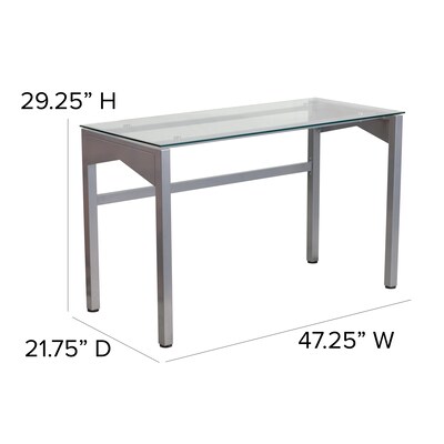 Flash Furniture 47" Glass Glass Computer Desks Clear/Silver (NANYLCD1219)