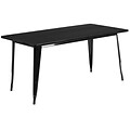 Flash Furniture 31.5 x 63 Rectangular Black Metal Indoor-Outdoor Table (ET-CT005-BK-GG)