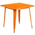 Flash Furniture 31.5 Square Orange Metal Indoor-Outdoor Table (ET-CT002-1-OR-GG)