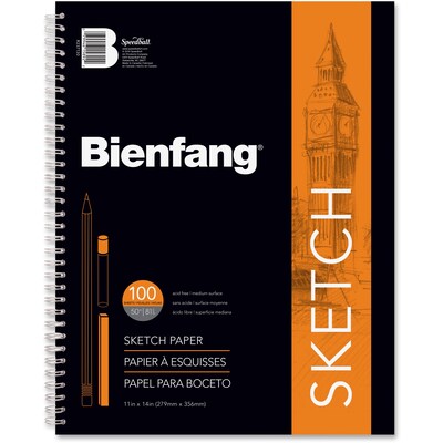 Bienfang 11 x 14 Wire Bound Sketch Pad, 100 Sheets/Pad (R237130)