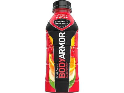 BodyArmor SuperDrink Fruit Punch Sports Drink, 16 oz. Bottles, 12/Pack (100006-1.4)