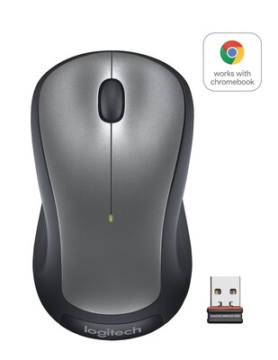 Logitech M310 Wireless Ambidextrous Optical Mouse, Silver (910-001675)