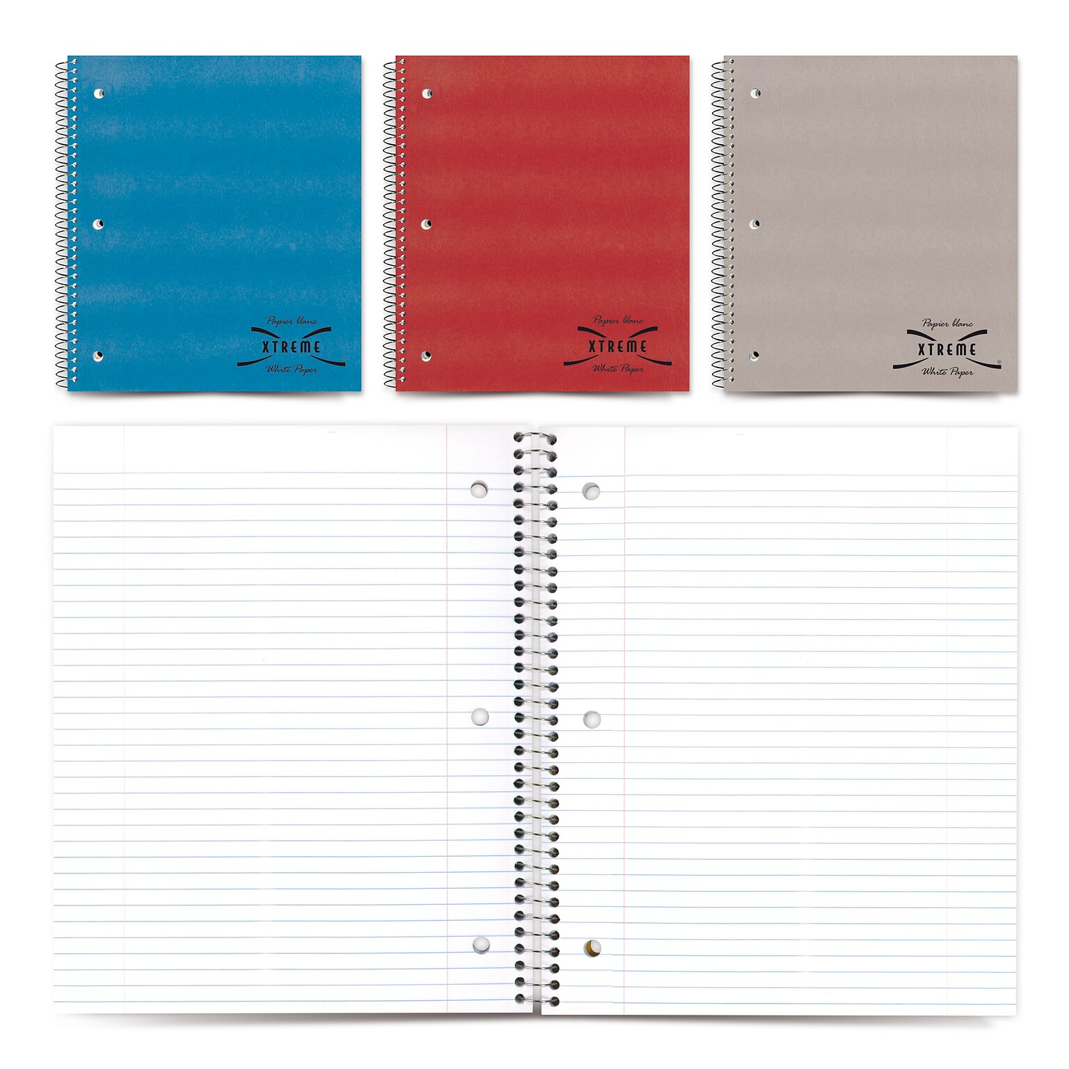 National Brand Kolor Kraft 1-Subject Notebooks, 8.86 x 11, College Ruled, 80 Sheets, Each (RED33709)