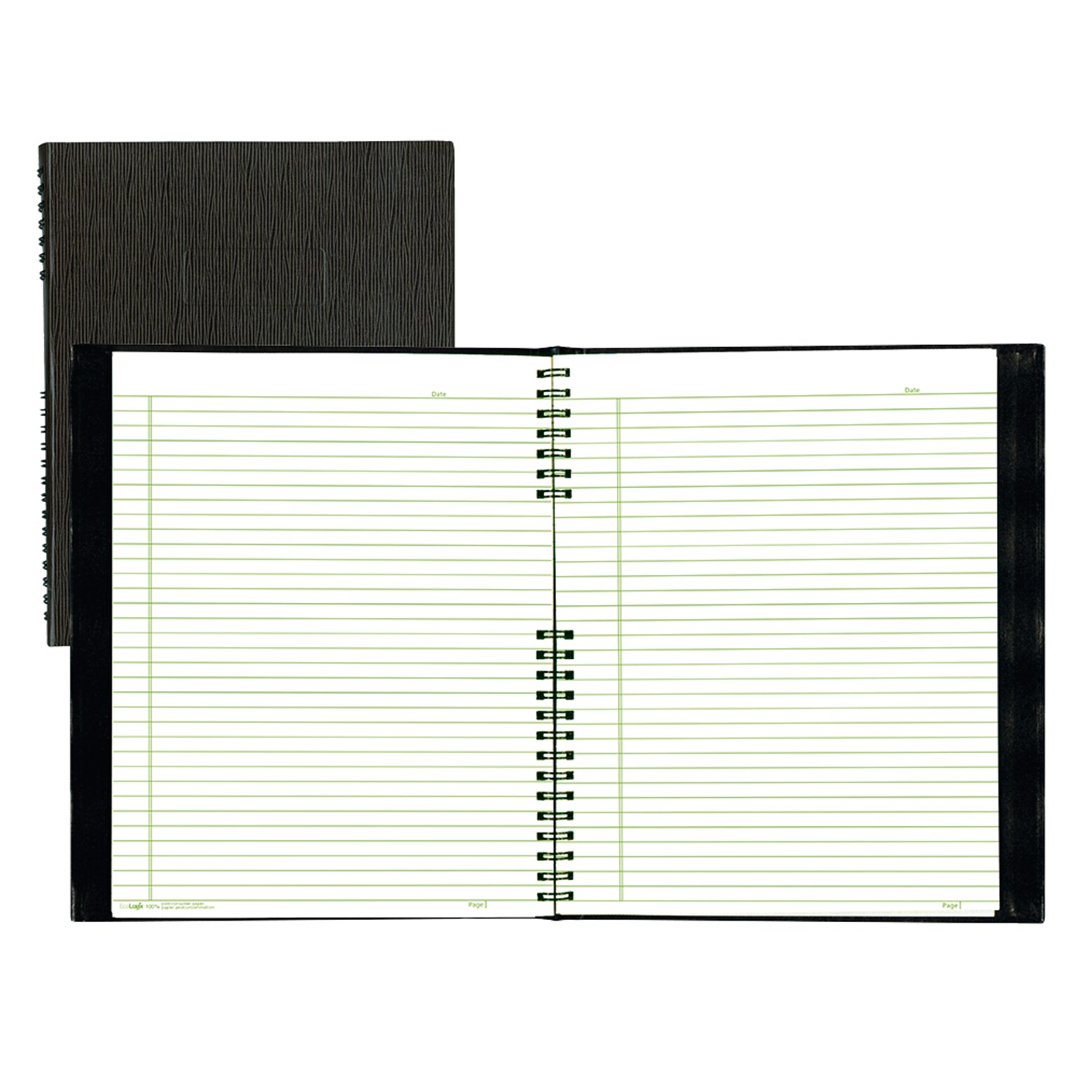 Blueline EcoLogix NotePro 1-Subject Professional Notebooks, 8.5 x 11, College Ruled, 100 Sheets, Black   (REDA10200EBLK)
