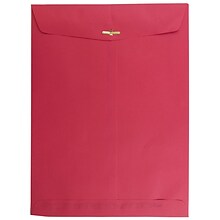 JAM Paper Clasp Catalog Envelopes, 9 x 12, Brite Hue Red, 100/Pack (7781)