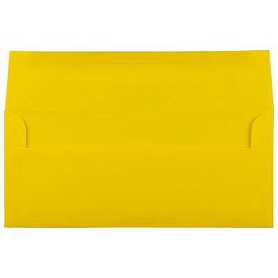 JAM Paper Open End #10 Business Envelope, 4 1/8 x 9 1/2, Yellow, 50/Pack (15859I)